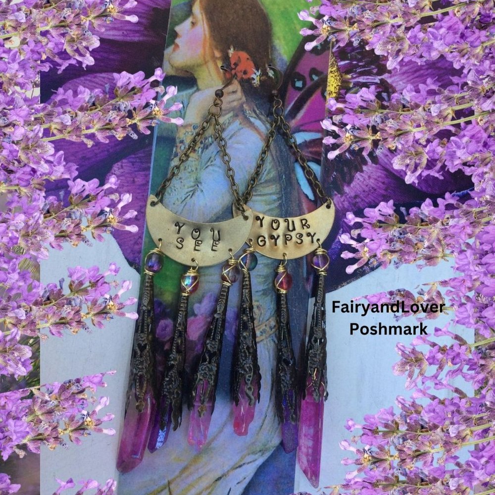 Stevie Nicks You see your gypsy chandelier hand stamped earrings, fairy witchy